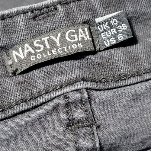 Nasty Gal Jeans Womens Size 6 Skinny High Rise Black Denim Pants - Picture 4 of 5