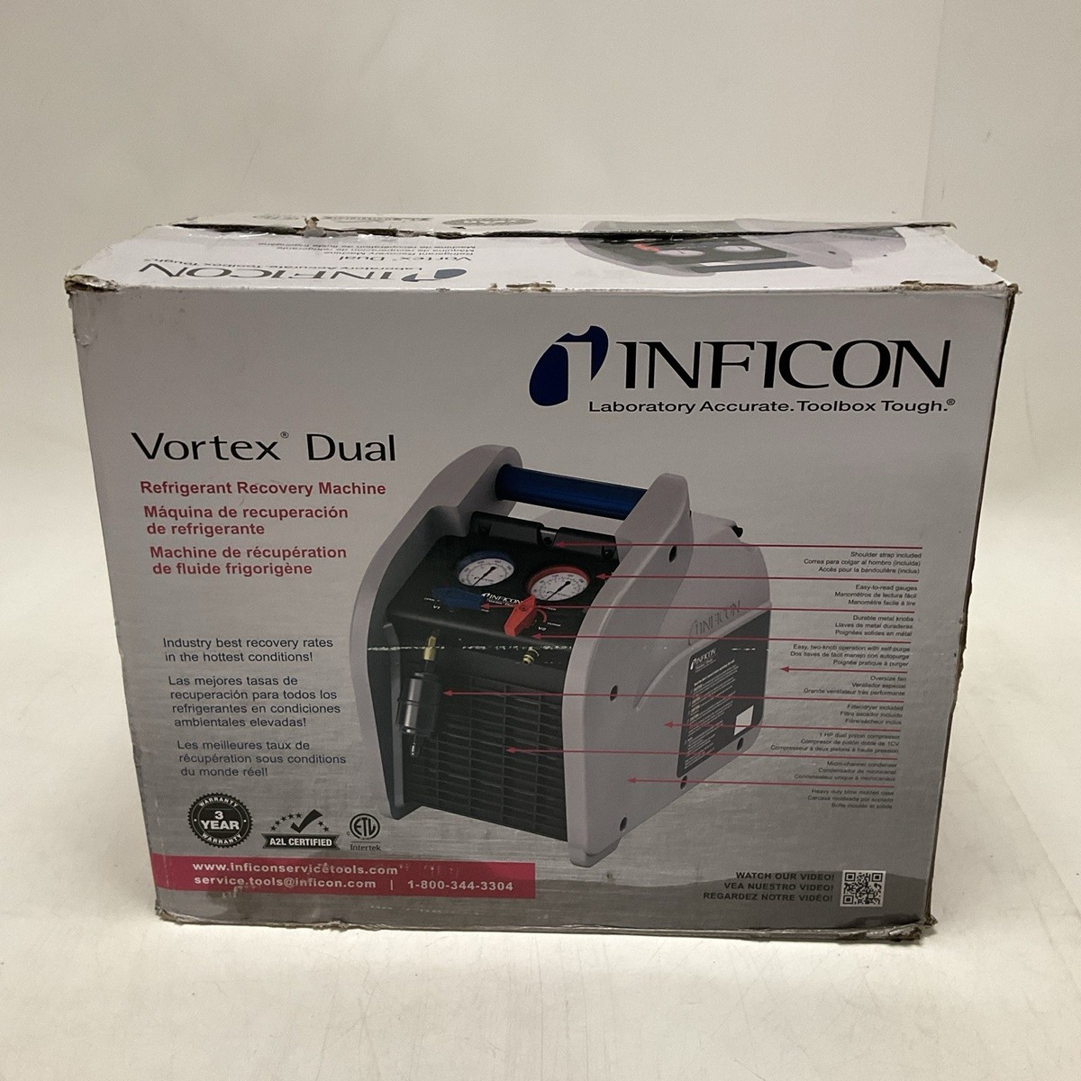 NEW Inficon Vortex Dual Refrigerant Recovery Machine 714-202-G1 | eBay
