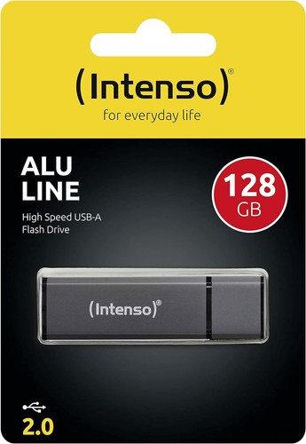 Intenso Alu Line USB 2.0 Flash Drive 128 GB Anthracite 128GB - USB 2.0 charcoal - 第 3/10 張圖片