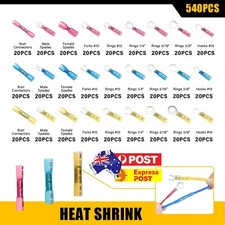 Heat Shrink Crimp Connectors 540Pcs Set Dual Wall Adhesive Marine Auto