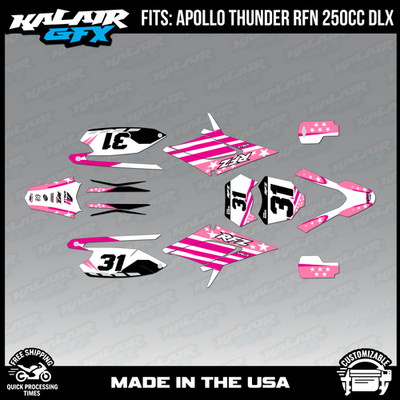 Graphics Kit for Apollo RFZ Thunder 250 (All) Usa Series-MAGENTA