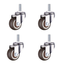 1 Inch Small Tiny Shopping Cart Wheel Replacement Swivel Caster Wheels Soft Rubb