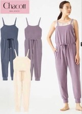 Chacott BALANCE Pile All-in-One Yoga Ballet Purple, Relaxed Fit, Women