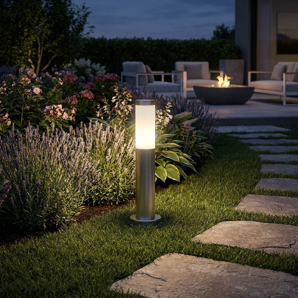 Globo 4x Lampada Da Terra Luce LED Esterna IP44 Acciaio Wegeleuchte foto 5