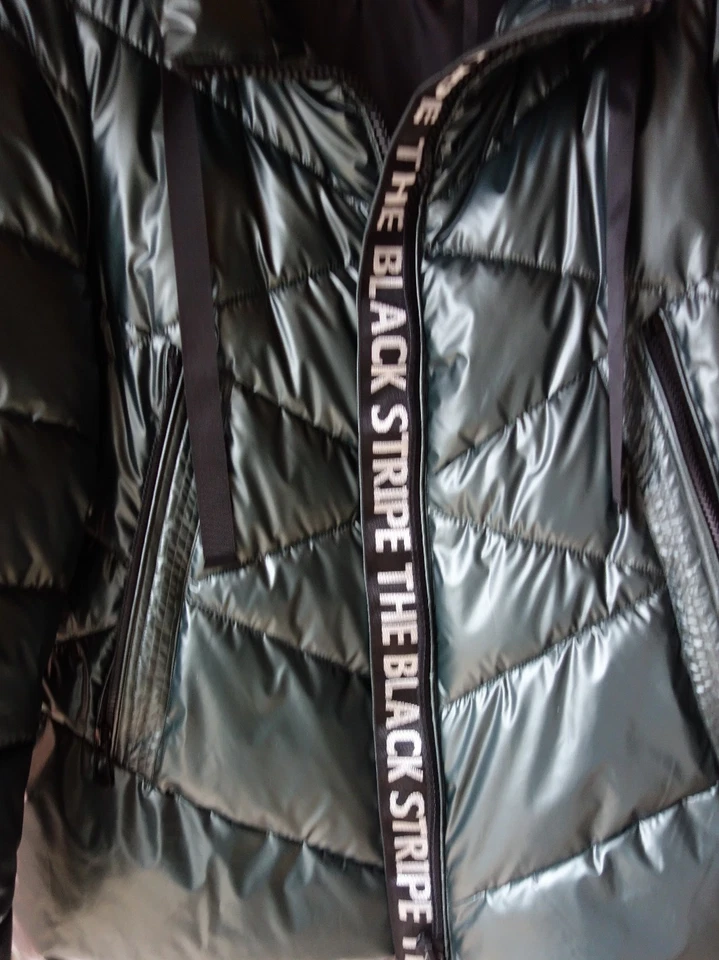 Alba Moda Damen Steppjacke Jacke Gr. 44 metallic grün glänzend mit Kapuze - Bild 4 von 4