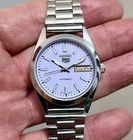 Vintage Seiko Sports 5 Automatic Watch Lavender Dial 6309A