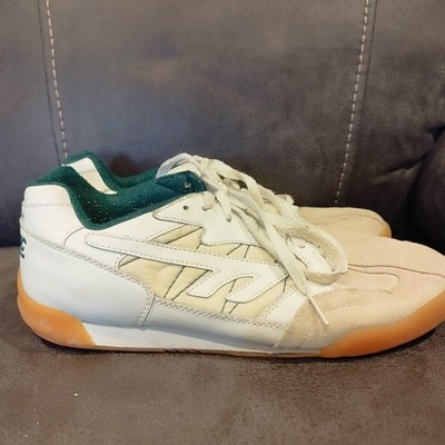 Hi-Tec Squash Sneaker UK8 EU42 Schnürschuhe Leder Wildleder weiß grün 