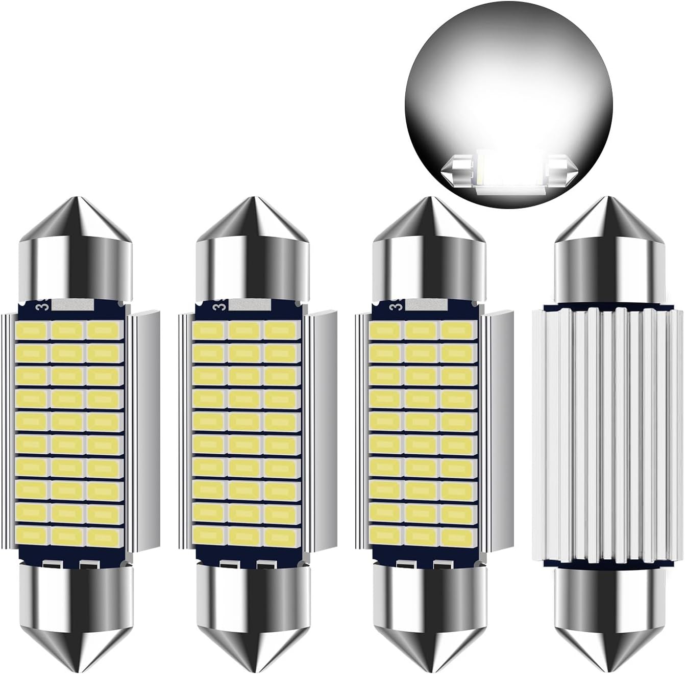 39mm Festoon LED Car Bulbs: C5W LED Dome Reading Bulbs Xenon White Car LED Inte