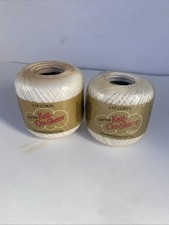 J & P Coats White Knit-Cro-Sheen LOT OF 2 Mer...