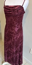 NWT Y2K Velvet Burnout Burgundy Dress Goth Prom 90s Cowl Neck Vamp Steam Punk L
