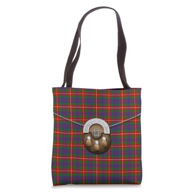 Scottish Clan Fraser of Lovat Tartan Plaid With Sporran Tote Bag