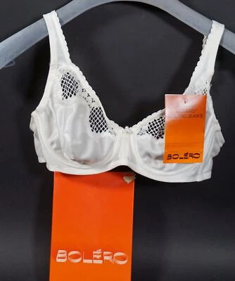 Vintage Bolero France Sexy Femmes Soutien-Gorge sous-Vêtements Taille 70 C Blanc - Photo 1/4