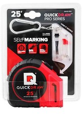 Cinta métrica automarcadora QUICKDRAW PRO de 25 pies lápiz incorporado bloqueo eléctrico