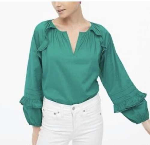 emerald green peasant blouse