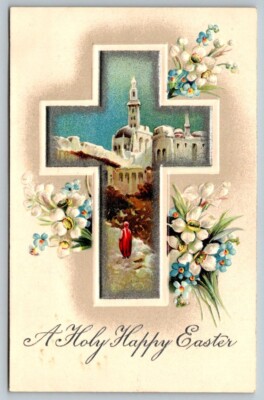 Easter Greetings  Embossed  Postcard