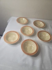 Set of 6 Steelite International Berry Bowls Brown Paint Brush Made in England