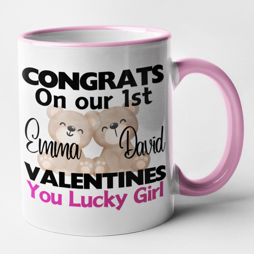 Personalised Mug Name 1st Valentine's Mug Set Boyfriend Girlfriend Joint Gift - Picture 4 of 11