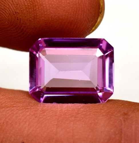 Natural Pink Tourmaline 5.00 Ct EMERALD Cut Lab-Created Loose Gemstone Ring Use - Picture 2 of 5