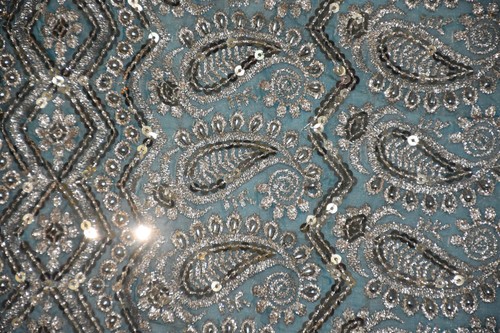 Paisley Dupatta langer indischer Hijab Damen Schal Blumen Handstickerei Schleier Stola - Bild 2 von 6