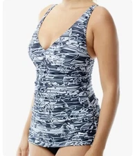 NWT TYR DuraFast Elite LUCID VNeck Sheath 1pc Swimsuit Black Gray White Size 8