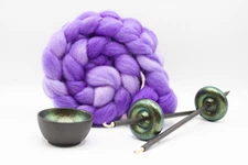 Complete Beginner Emerald Dragon Drop Spindle Spinning Kit - Midi Size Purple