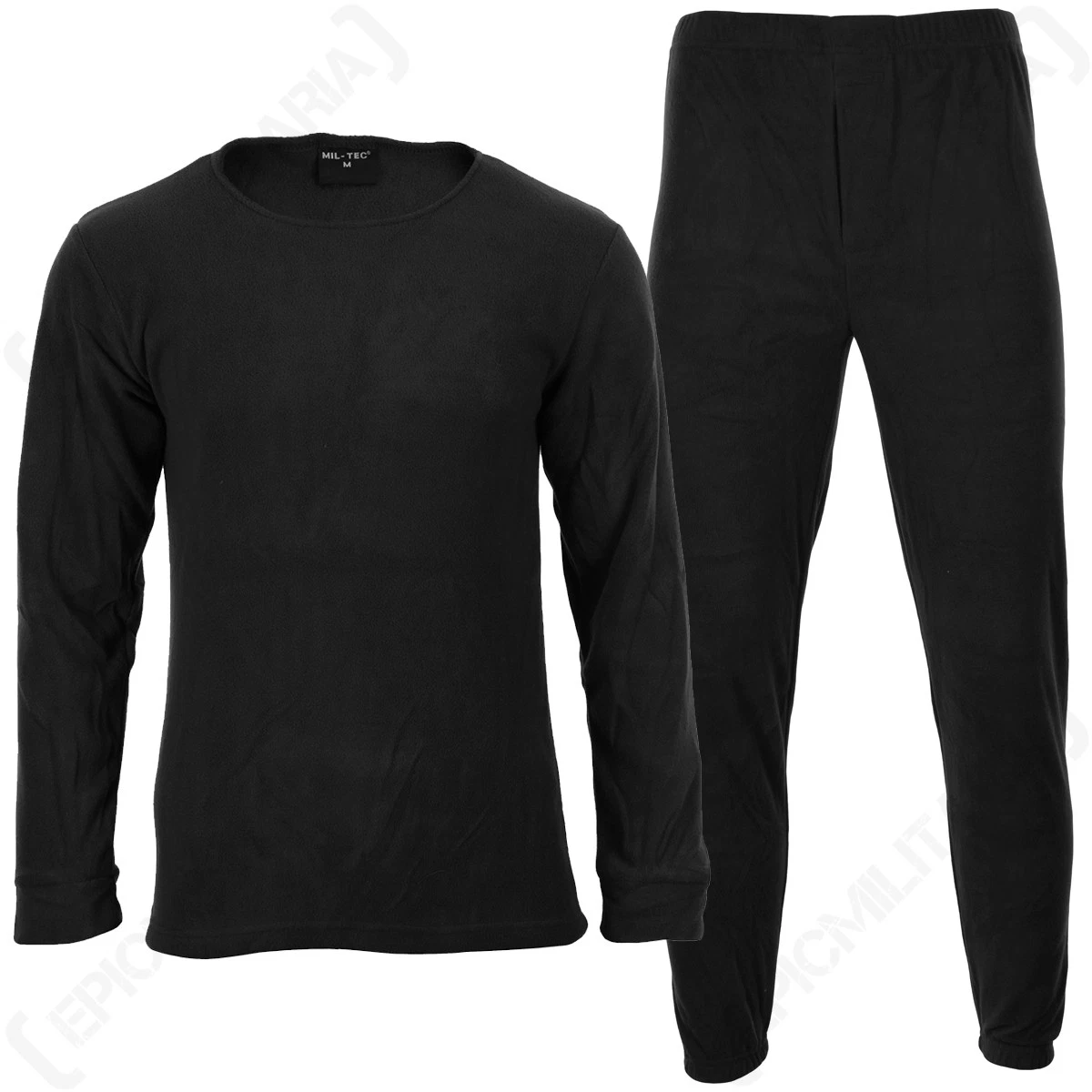 Black Round Neck Thermal Underwear Set - Winter Warm Fleece Lining Base Layer
Opens in a new window