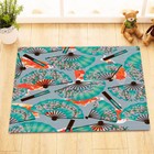 Chinese Style Flowers Fan Koi Fish Kitchen Bathroom Bath Floor Door Mat Bathmat