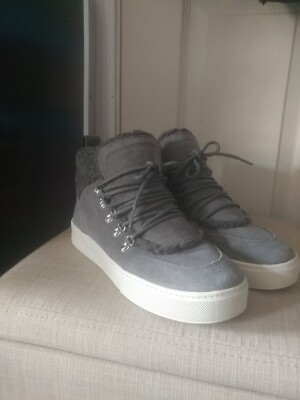 New Marc Fisher LTD Womens Sana Dark Gray Suede Sherpa