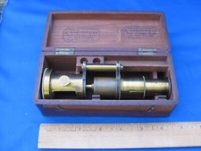 Antique PORTABLE FIELD MICROSCOPE w/ Mahogany Box- As Found