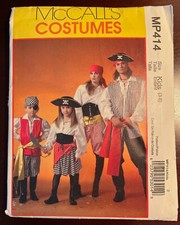 McCalls MP414 Men Women Kids Family Pirate Costume Pattern Shirt Pant Vest UNCUT