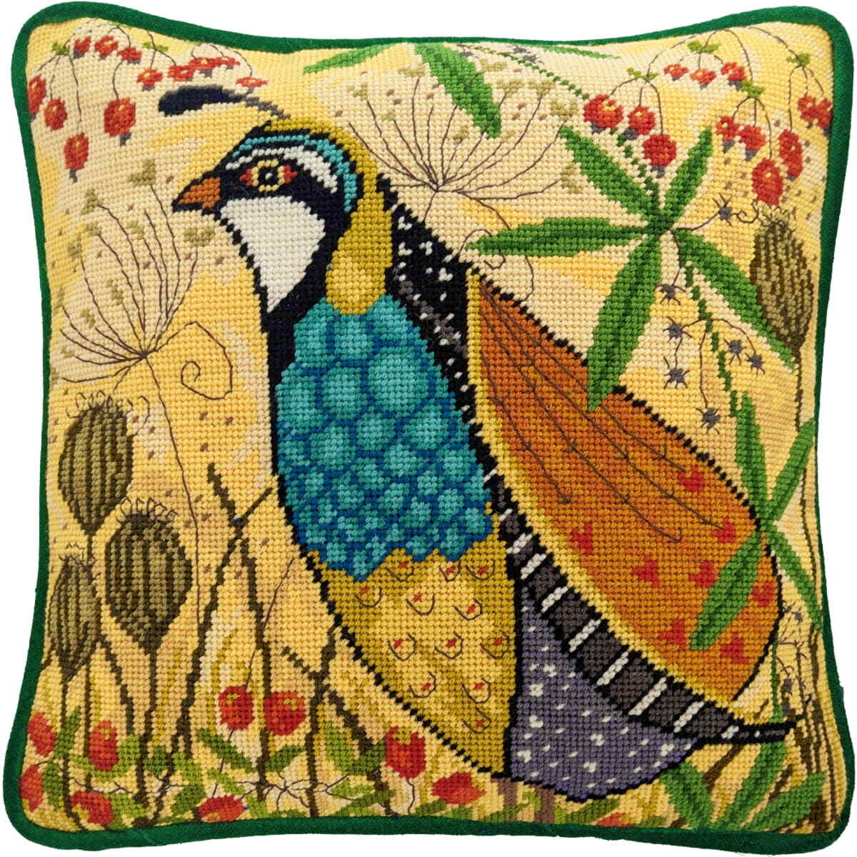 Bothy Threads stamped Tapestry Cushion Stitch Kit ""Flights Of Fancy: Partrige"",