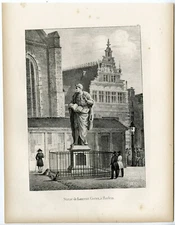 Antique Print-HAARLEM-LAURENS JANSZOON COSTER-STATUE-Cloet-1825