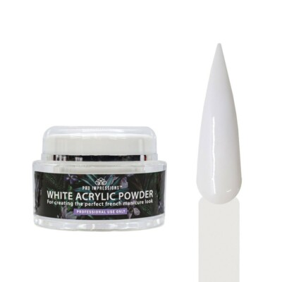 Pro Impressions White Acrylic Powder - 35g (Nail Extension Overlay)