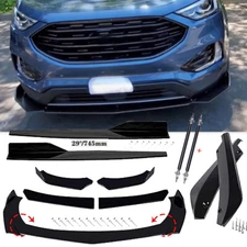 For Ford Edge 16-22 Front Bumper Splitter Spoiler+Side Skirt+Rear Lip+Strut Rods