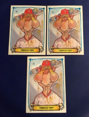 1988 Leaf Baseball's Greatest Grossouts # 58 TOBACCO TONY Lot 3 Cards RARE 
