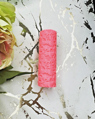 Textur Roller 3 Blumen Blätter Polymer Clay 24 x 80 mm | Werkzeug UK