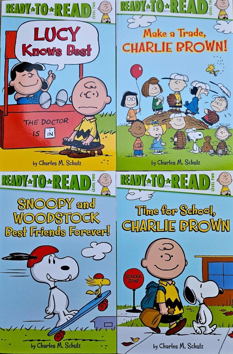 Peanuts Book Set of 4 Charlie Brown Snoopy Lucy Ready To Read
