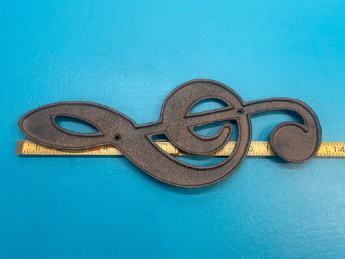 Musical Symbols, Cast Iron Wall Decor, Music Studio, Rustic Brown Finish 8 &13" - Picture 7 of 7