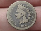 1859 Copper Nickel Indian Head Cent Penny- About Good Details