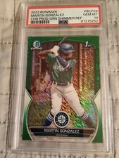 2023 Bowman Chrome Martin Gonzalez #55/99 GREEN SHIMMER #BCP28 Graded PSA 10