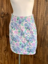 Vintage 1990s Pastel Floral Denim Skirt Size M