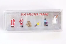  N scale Preiser TWO Santa , ONE Snowman , Children & Sacks CHRISTMAS FIGURES