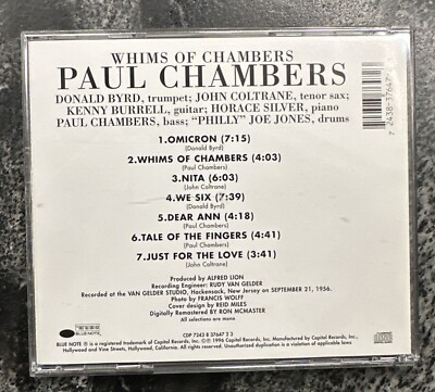 Paul Chambers Sextet - Whims of Chambers CDP-7243 8 37647 2