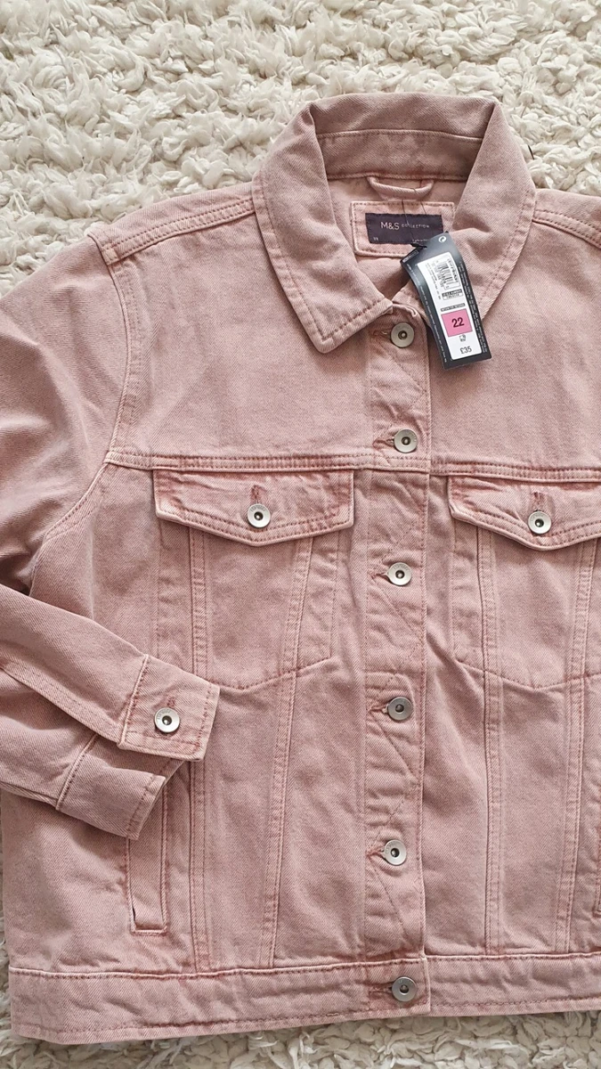 M&s pink denim best sale jacket