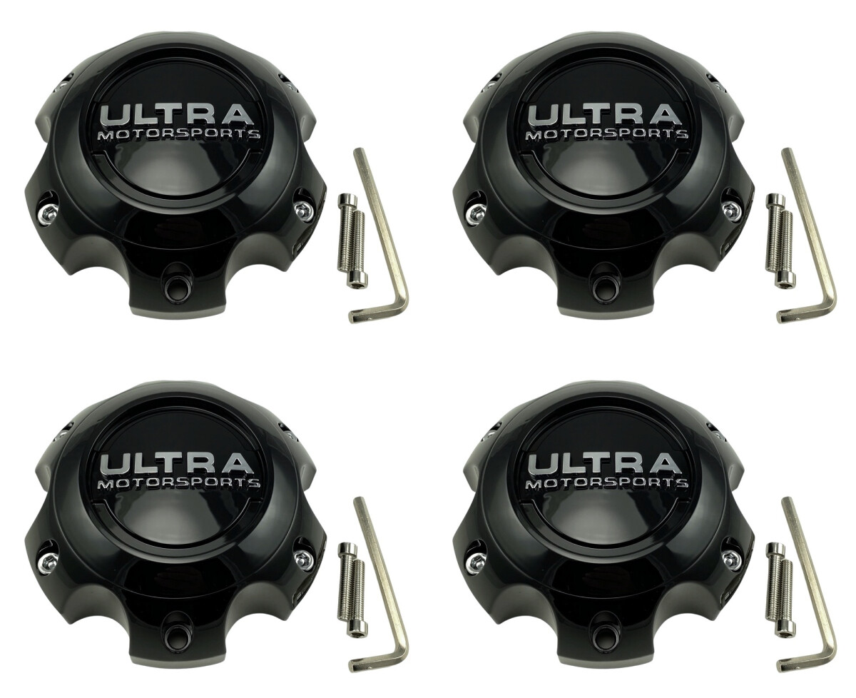 NEW Ultra Motorsports Gloss Black 89-9765 Wheel Center Cap Rim 6x5