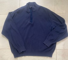 Greg Norman Sweater Mens Large Blue 1/4 Zip Pullover Shark