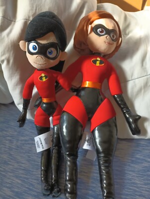 Disney Pixar Incredibles Elastigirl Violet Plush Dolls Mother Daughter  Dolls