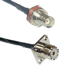 RFC195 BNC FEMALE BIG BULKHEAD to UHF Female Flange Coax RF Cable USA-Ship Lot