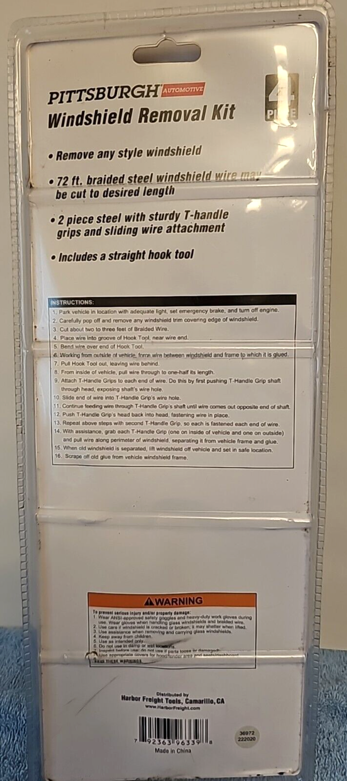 New Windshield Removal Kit Pittsburgh 4 piece Item 96339 eBay