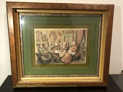 Download Rare Anton Pieck 3d Framed Shadow Box Scene Paper Art Work Family At Home Ebay
